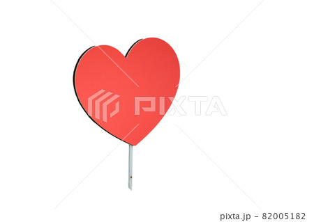 Big red heart shaped street sign isolated on white Big red heart shaped street sign isolated on white 82005182