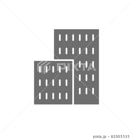 Apartment buildings, real estate grey icon. Isolated on white background 82005535