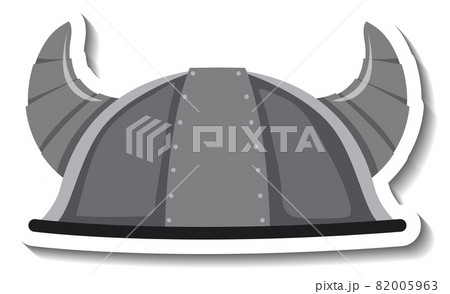 Knight helmet with horn cartoon sticker 82005963