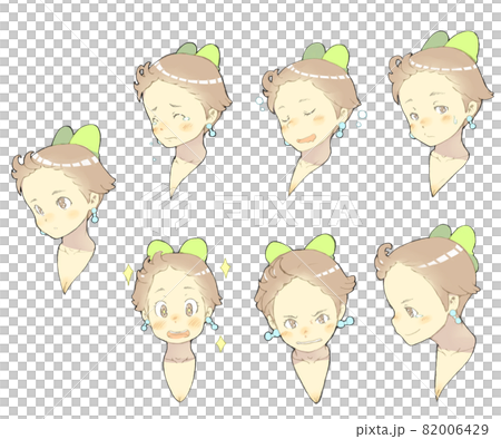 7種大絲帶女性面部表情 7種大絲帶女性面部表情 82006429