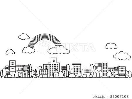 シンプルイラスト 街並 シンプルイラスト 街並 82007108