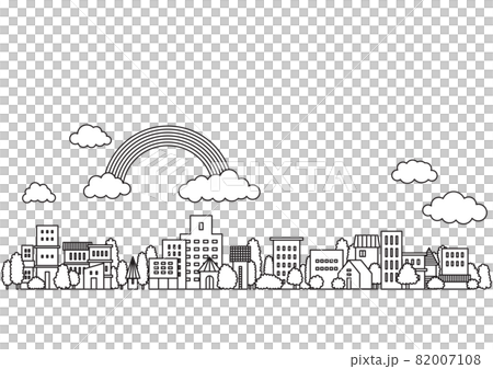 シンプルイラスト 街並 シンプルイラスト 街並 82007108