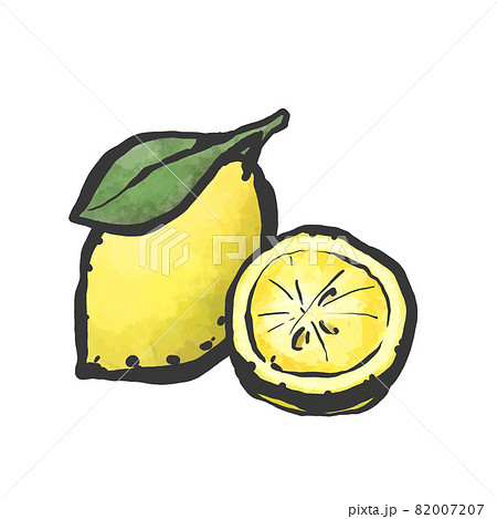 レモンの手描き筆絵風イラストのイラスト素材 0077