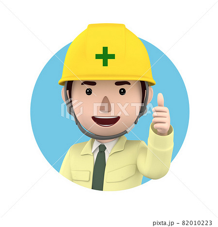 工事現場作業員アイコン サムズアップ 82010223