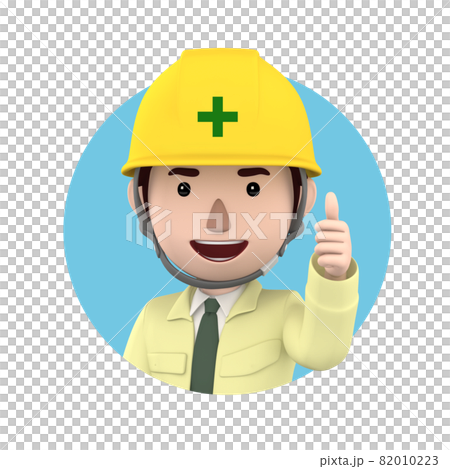 工事現場作業員アイコン サムズアップ 82010223