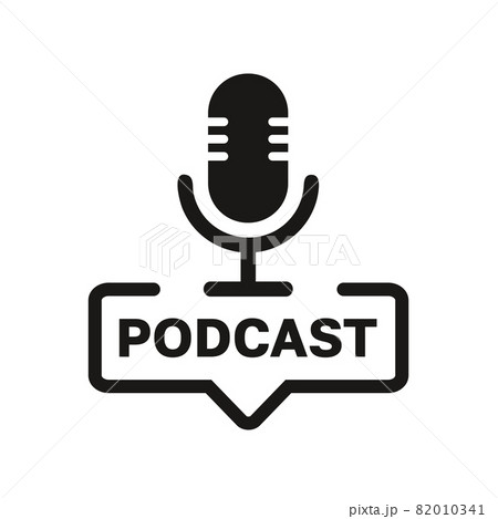 Podcast microphone. Trendy design. Podcast radio icon. Flat design microphone. Concept Podcast illustration. Vector illustration. 82010341