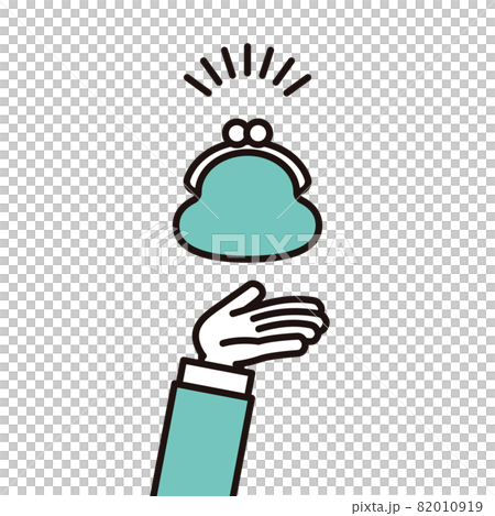 Simple hand illustration material with the palm facing up, wallet, savings, savings 82010919