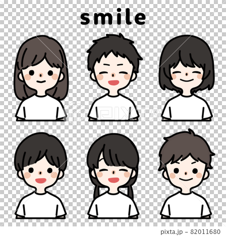 人物イラストセット_子供_笑顔 82011680