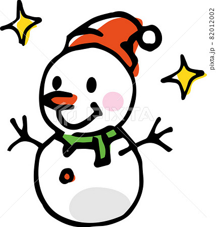 雪だるまのかわいいイラスト 手描き のイラスト素材 0102
