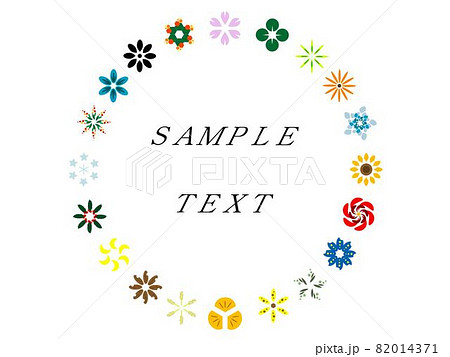 花のリースアイコンのイラスト素材