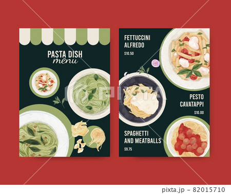 Menu template with pasta cancept,watercolor style 82015710