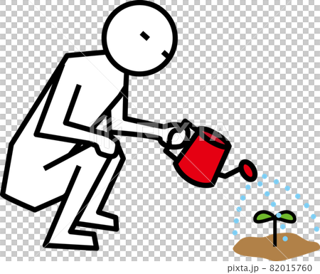 給嫩芽澆水的園藝人 82015760