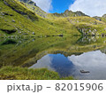 mountain and sky reflection on steel lake balea water 82015906