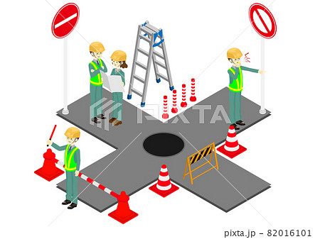 工事現場のイメージ、アイソメトリック 82016101