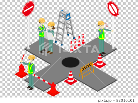 工事現場のイメージ、アイソメトリック 82016101