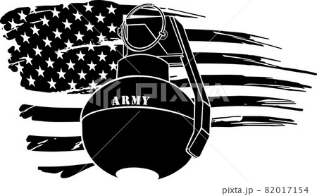vector illustration of granade with american flag 82017154