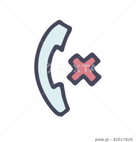 cancel call color vector doodle simple icon cancel call color vector doodle simple icon 82017826