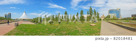 Panoramic picture of downtown Kazakhstan city Astana with its modern buildings during the day Panoramic picture of downtown Kazakhstan city Astana with its modern buildings during the day 82018481