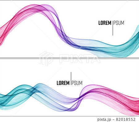 Vector abstract colorful flowing wave lines isolated on white background. Design element for technology, science, modern concept. 82018552