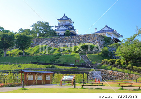 お城の石垣 浜松城 静岡県 浜松市 の写真素材