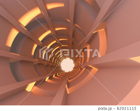 Abstract spiral ramp interior background, 3 d 82021115