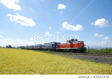 陸羽東線 黄金色の田を行くDL試運転 2 82022470