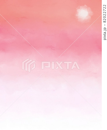 背景素材 グラデーションに滲んだ水彩絵具で描いた空 ピンクのイラスト素材