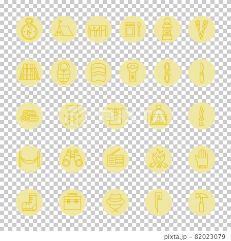 野營設備顏色圖標集（黃色） 82023079