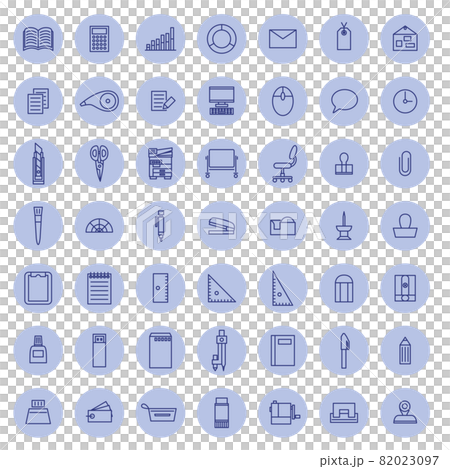 為商務和辦公室工作設置的顏色圖標（藍色） 82023097