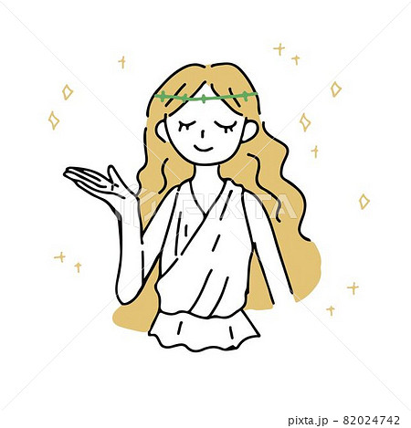 案内をする女神のイラストのイラスト素材