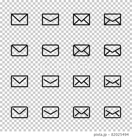 Line art email icon set 82025494