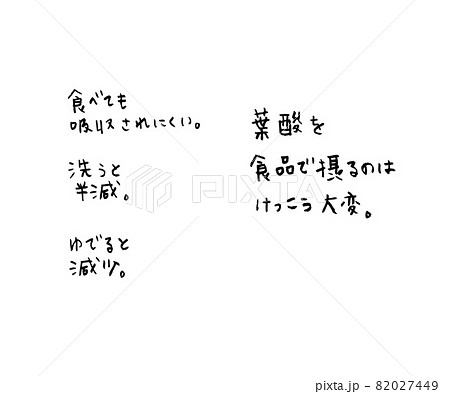 葉酸を食品でとるのはけっこう大変文字 82027449