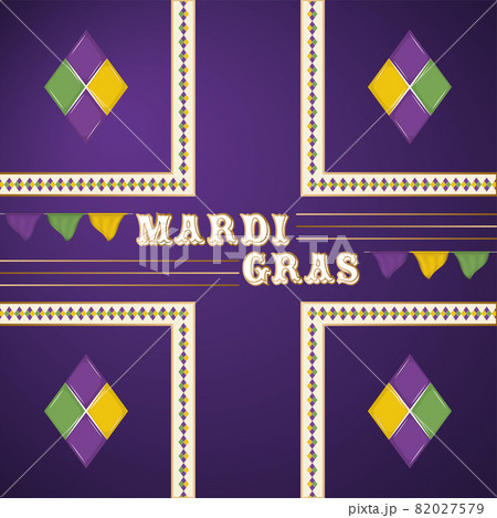 Colored mardi gras poster with text 82027579
