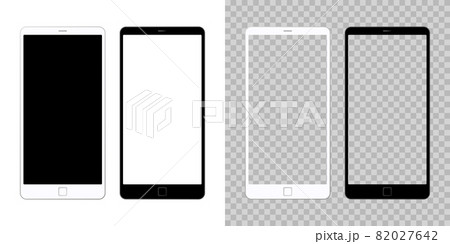 白と黒のスマートフォン、スマホ画面フレーム枠のベクターイラスト素材 白と黒のスマートフォン、スマホ画面フレーム枠のベクターイラスト素材 82027642
