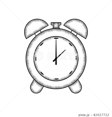 Isolated vintage sketch of an alarm clock school supply icon 82027722