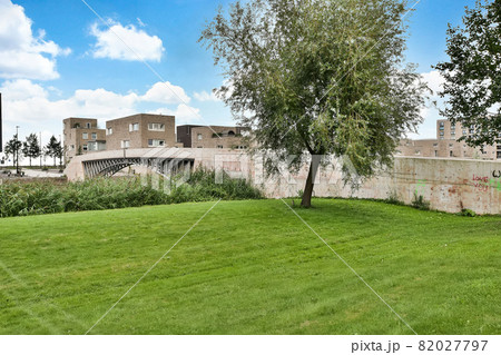 Beautiful view of big and luxury residential building 82027797