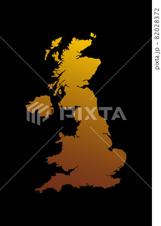 Vector map country United Kingdom gold style 82028372