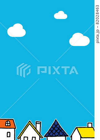 手描き風のまちなみ_夏の住宅街 82028463