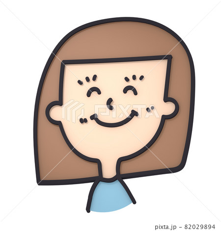 笑っている表情の人のちょっと立体的なイラストのイラスト素材 0294 笑っている表情の人のちょっと立体的なイラストのイラスト素材 0294