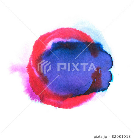 Watercolor round shaped blot in blue and pink colors Watercolor round shaped blot in blue and pink colors 82031018