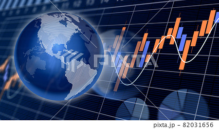 為替チャートと地球、為替・金融のコンセプトイメージ 為替チャートと地球、為替・金融のコンセプトイメージ 82031656