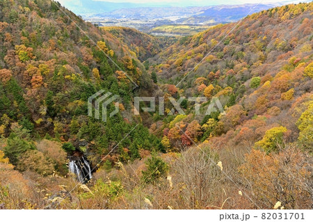 紅葉の蓼科高原横谷峡の王滝 紅葉の蓼科高原横谷峡の王滝 82031701