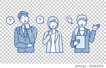 代理回答商務人士的男性和女性提問 代理回答商務人士的男性和女性提問 82032658