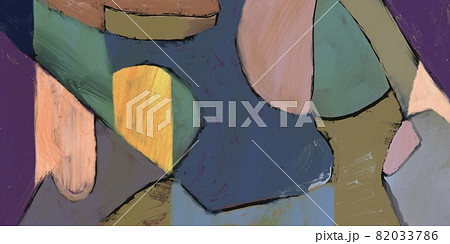 絵の具の抽象背景 秋色の幾何学的コンポジション 油絵 アート 鈍い色 テクスチャ かすれ バナーのイラスト素材
