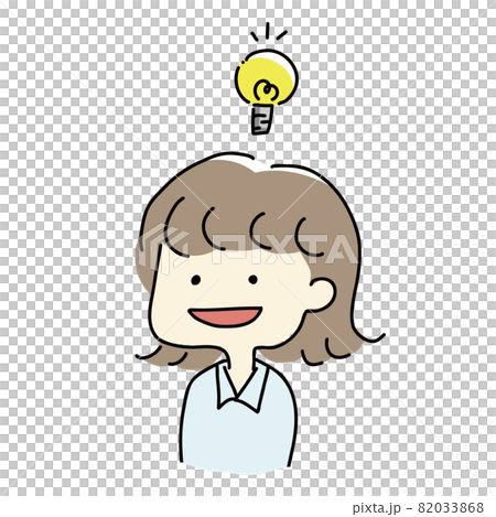 想出點子的少女的上半身 想出點子的少女的上半身 82033868
