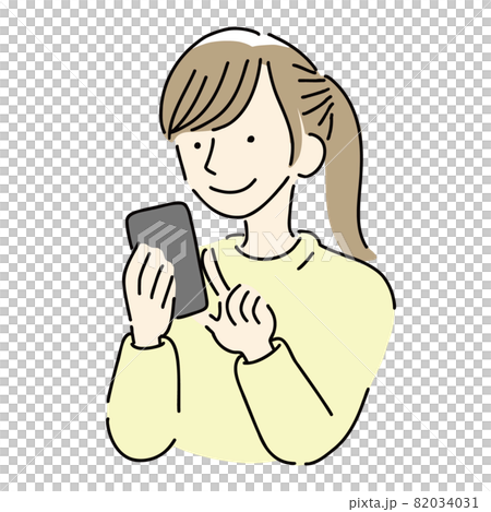 スマートフォンを操作する女性 82034031