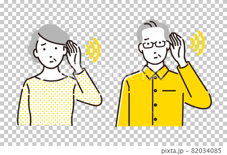 Person Senior couple who are hard to hear 82034085