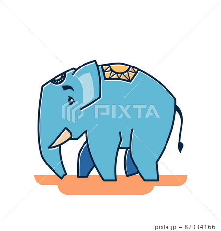 Big Friendly Elephant Standing Walking Zoo... - Stock Illustration  [82034166] - PIXTA