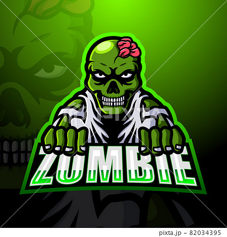 Zombie mascot esport logo design 82034395