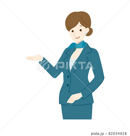 シンプルな女性のコンシェルジュイラストのイラスト素材